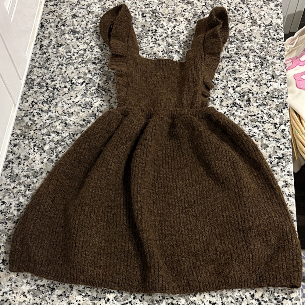 Zara Brown Knit Casual Kids Dress